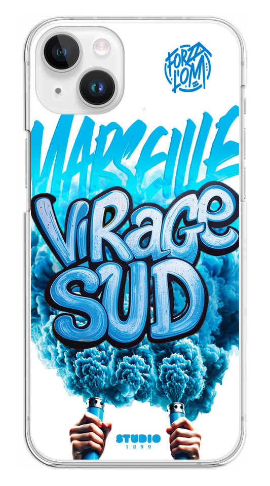 Coque "Virage Sud Bleu & Blanc"